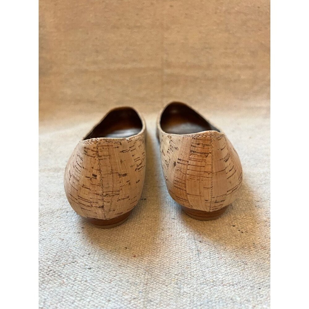 Johnston & Murphy Women's 7 Tan Cork And Gold Ballet Flats Shoes Girlycore Prep - Picture 4 of 7